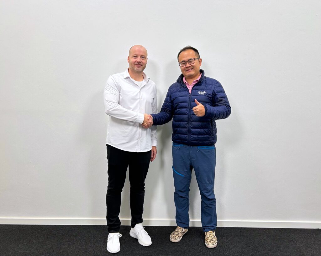 Clobotics Wind Services leaders Kim Mørch Andersen and George Yan during the EMEA leadership transition